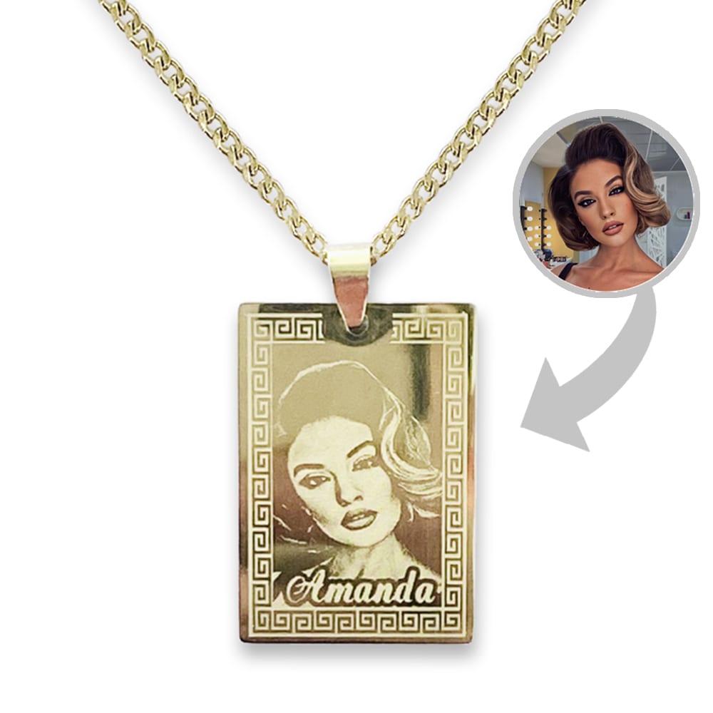 (Recentagle) Engravable Necklace - Gold-plated SS 316L / M-504